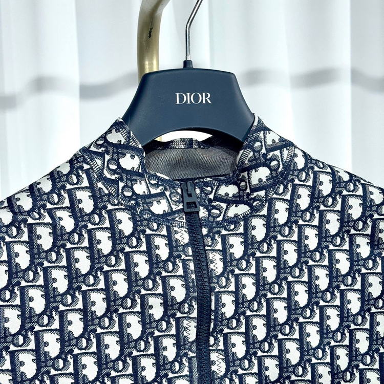 [새상품/34] 디올 오블리크 크롭 지퍼 자켓 리비에라--3