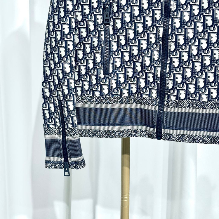 [새상품/34] 디올 오블리크 크롭 지퍼 자켓 리비에라--5