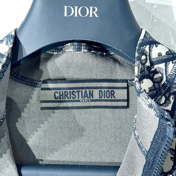 [새상품/34] 디올 오블리크 크롭 지퍼 자켓 리비에라--9