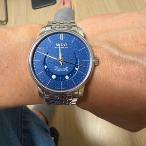 미도 바론첼리 헤리티지 스마일링문 젠틀맨 네이비39mm