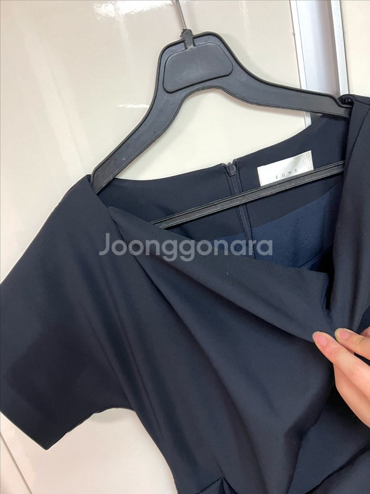 으네드레스 반팔드레이핑 원피스 드레이프 셔링 하객룩--7