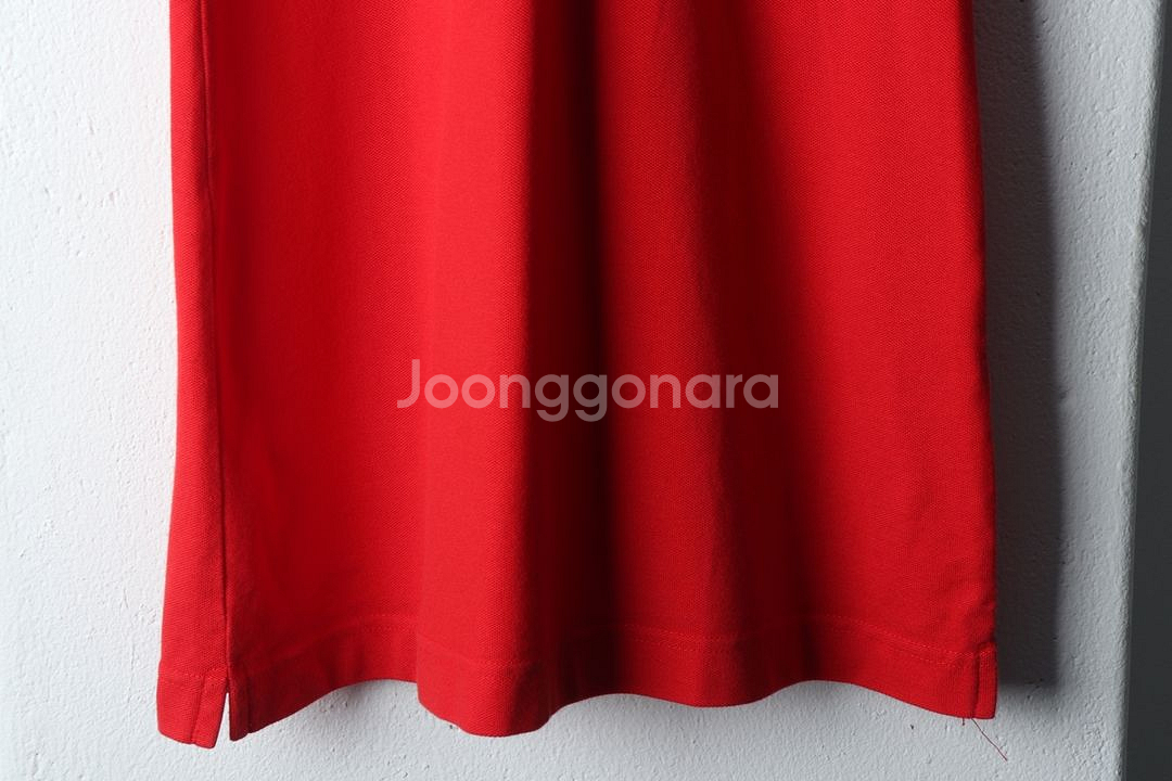 W(XS) 라코스테 반팔 카라 티셔츠 원피스 레드--3