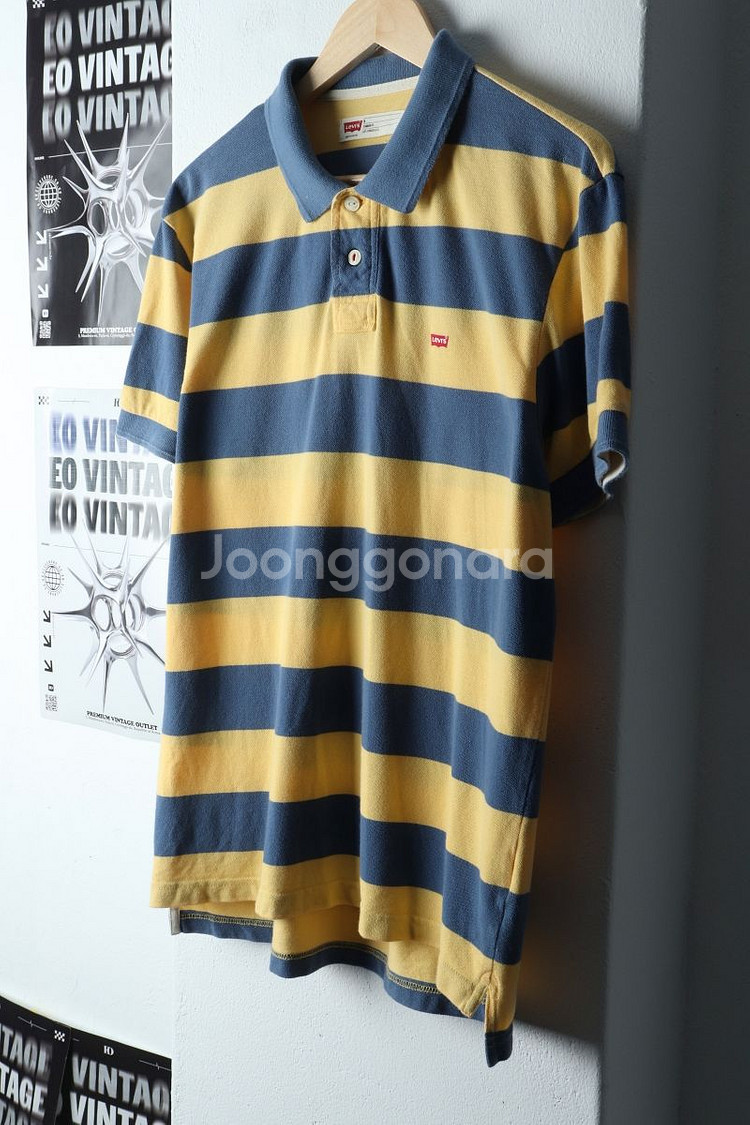(M-XL) 리바이스 반팔 카라 티셔츠 스트라이프--0