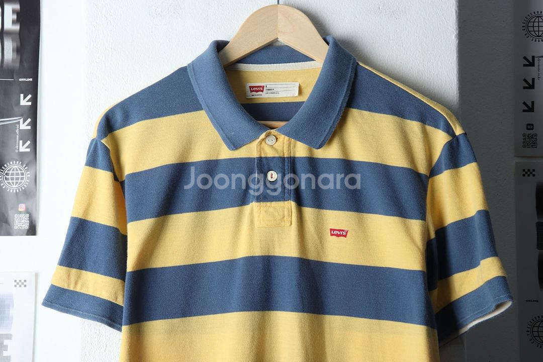 (M-XL) 리바이스 반팔 카라 티셔츠 스트라이프--2
