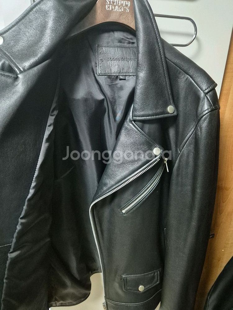 메종 드 스페로네 가죽 자켓 양가죽 라이더 자켓--6