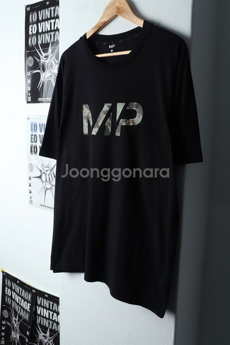 (L-XL) 브랜드빈티지 반팔 티셔츠 블랙 카모--0