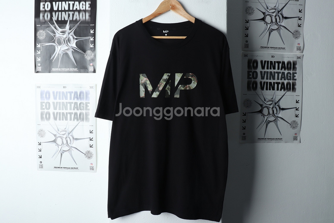 (L-XL) 브랜드빈티지 반팔 티셔츠 블랙 카모--1