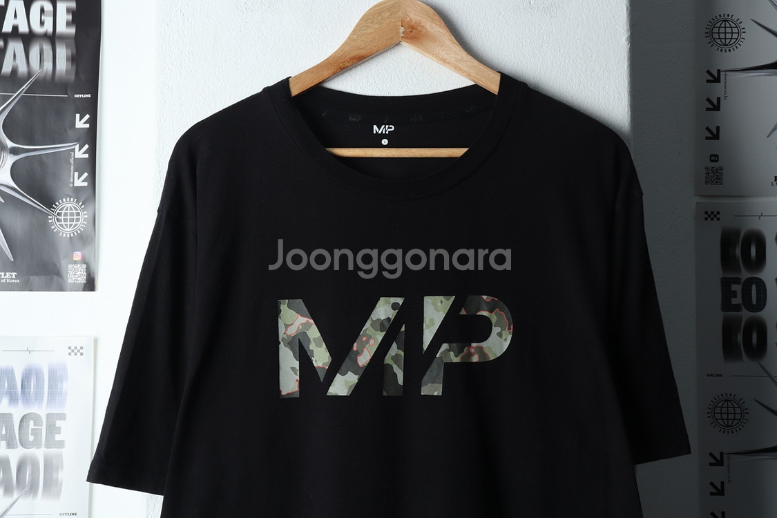 (L-XL) 브랜드빈티지 반팔 티셔츠 블랙 카모--2