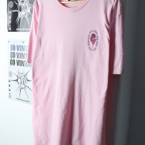 (L-XL) 오베이 반팔 티셔츠 핑크 장미 올드스쿨