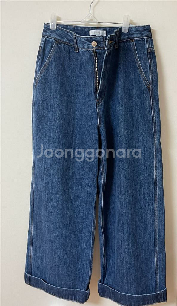 문달 그레인 팬츠 데님--1