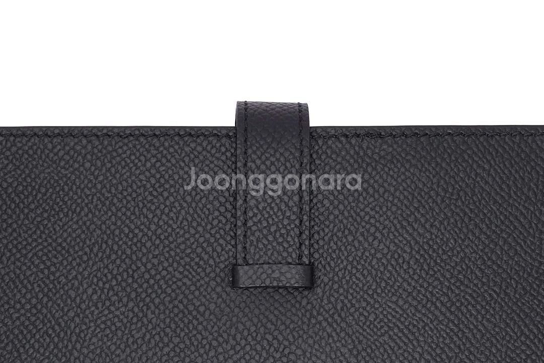 에르메스 베안 소플렛 블랙 앱송 은장 P각인 장지갑--4