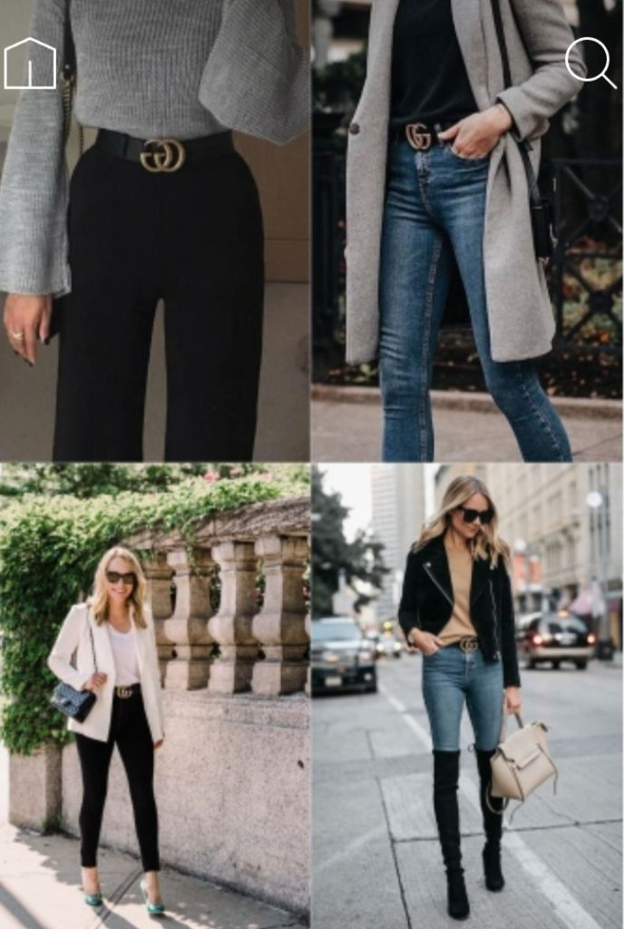 구찌 마몬트 여성 리에디션 와이드 레드 벨트 23시즌--8