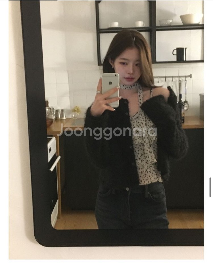 뮤트크레메 지그재그 호피 프릴 타이 블라우스 가디건--0