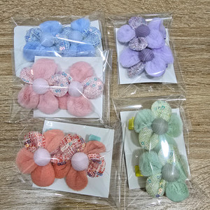 트위드 꽃모양 아동 헤어핀