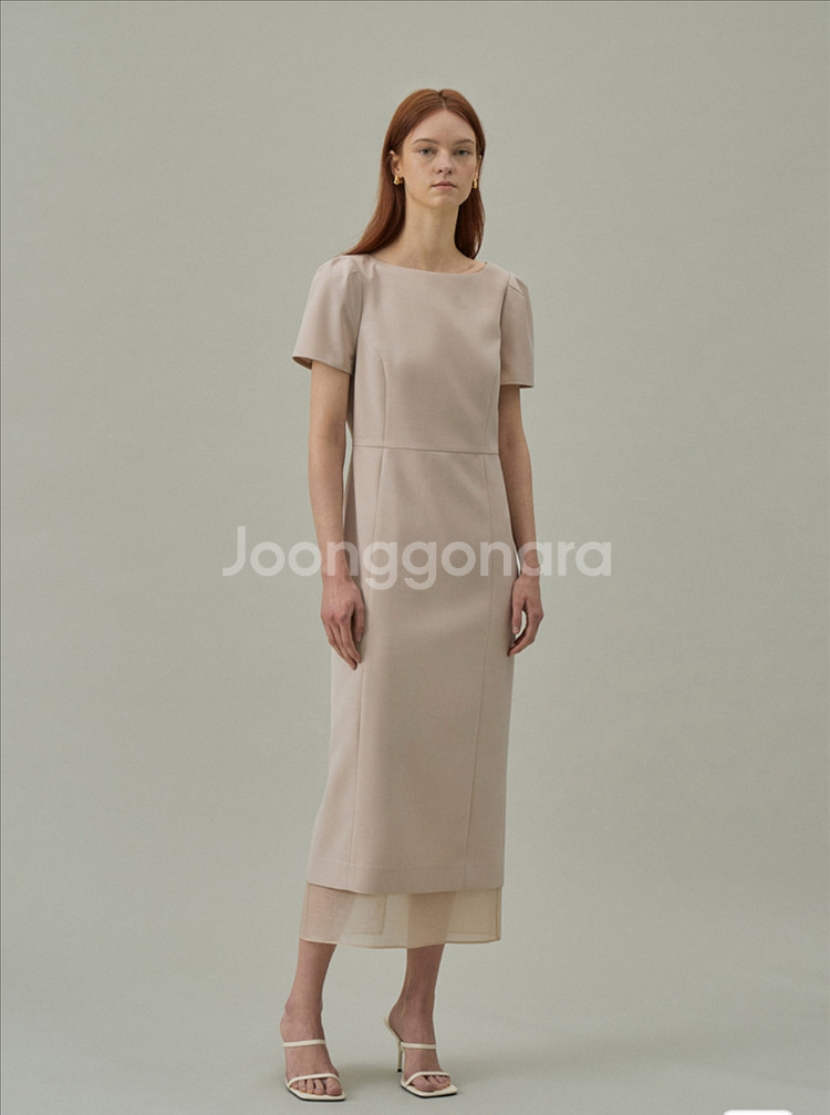 라메레이 See-through Boat Neck Dre--0