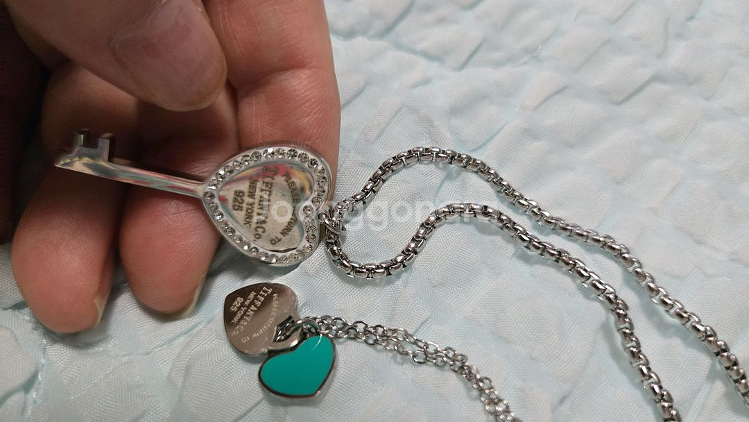 티파니 두줄 목걸이--1