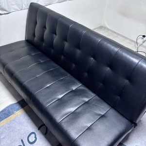 블랙 가죽 소파베드