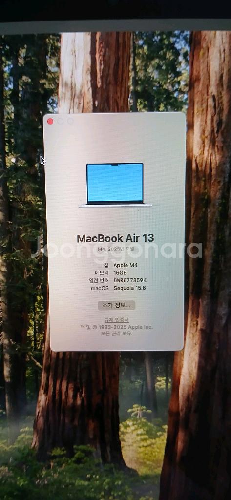 맥북에어 m4 512풀박스(매직마우스포함) 사이클2--6