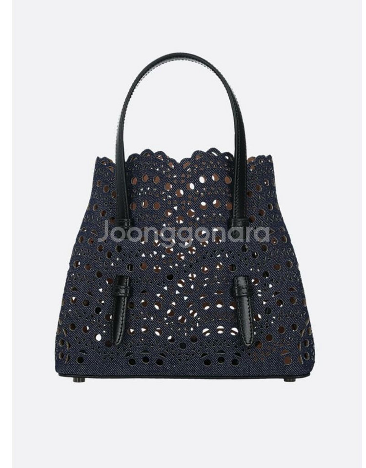 Alaia 알라이아 미나 20 토트백 펀칭 데님--0