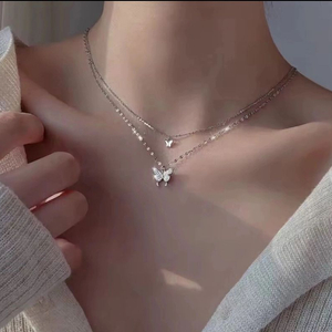 나비 레이어드 목걸이