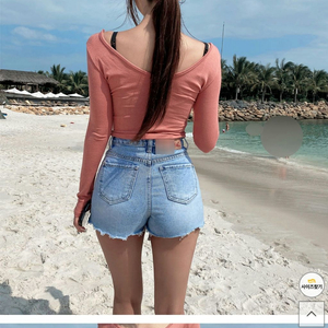 히프나틱 골지 티셔츠 여리 청순