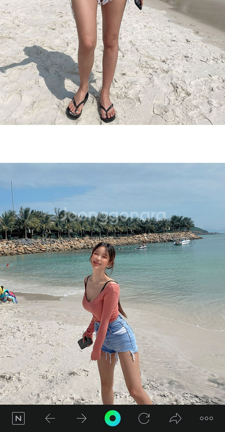 히프나틱 골지 티셔츠 여리 청순--2