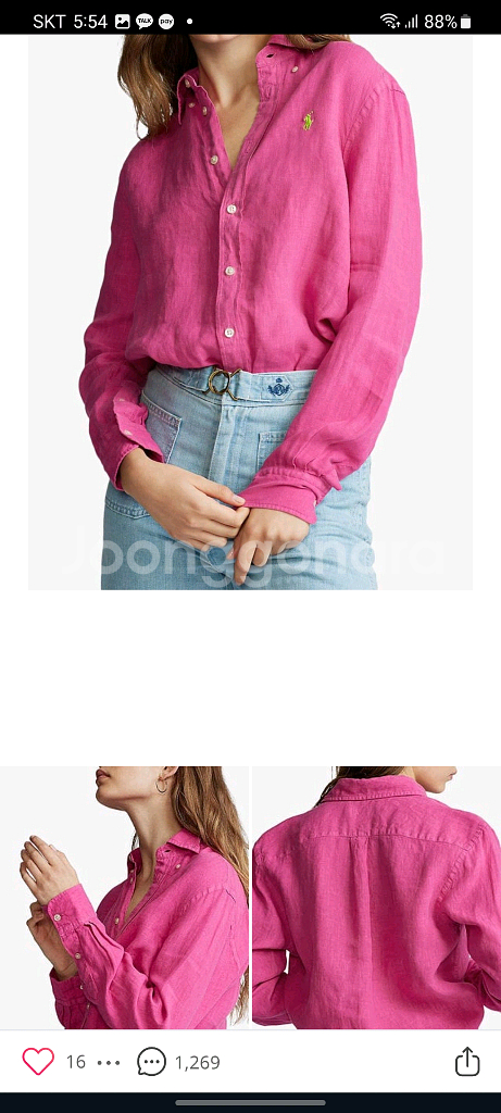 폴로 가먼트다잉 린넨셔츠--6