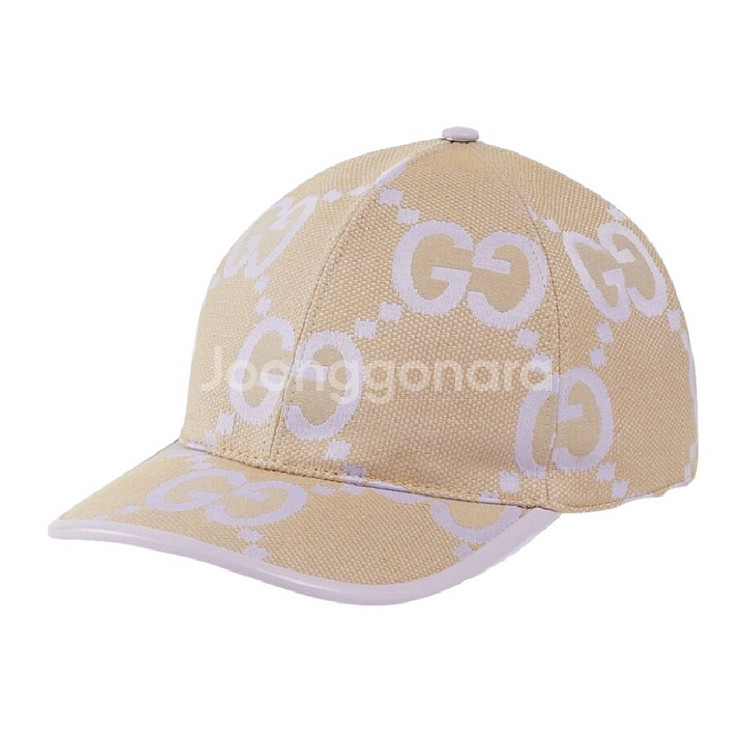 새상품 구찌 볼캡 모자 GG 점보 로고 라일락 S--2