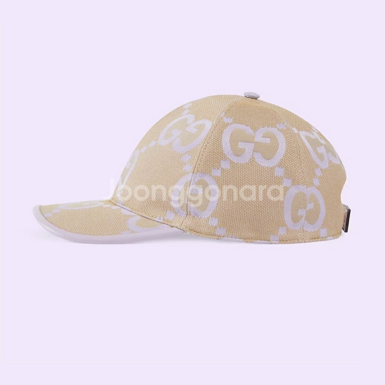 새상품 구찌 볼캡 모자 GG 점보 로고 라일락 S--1