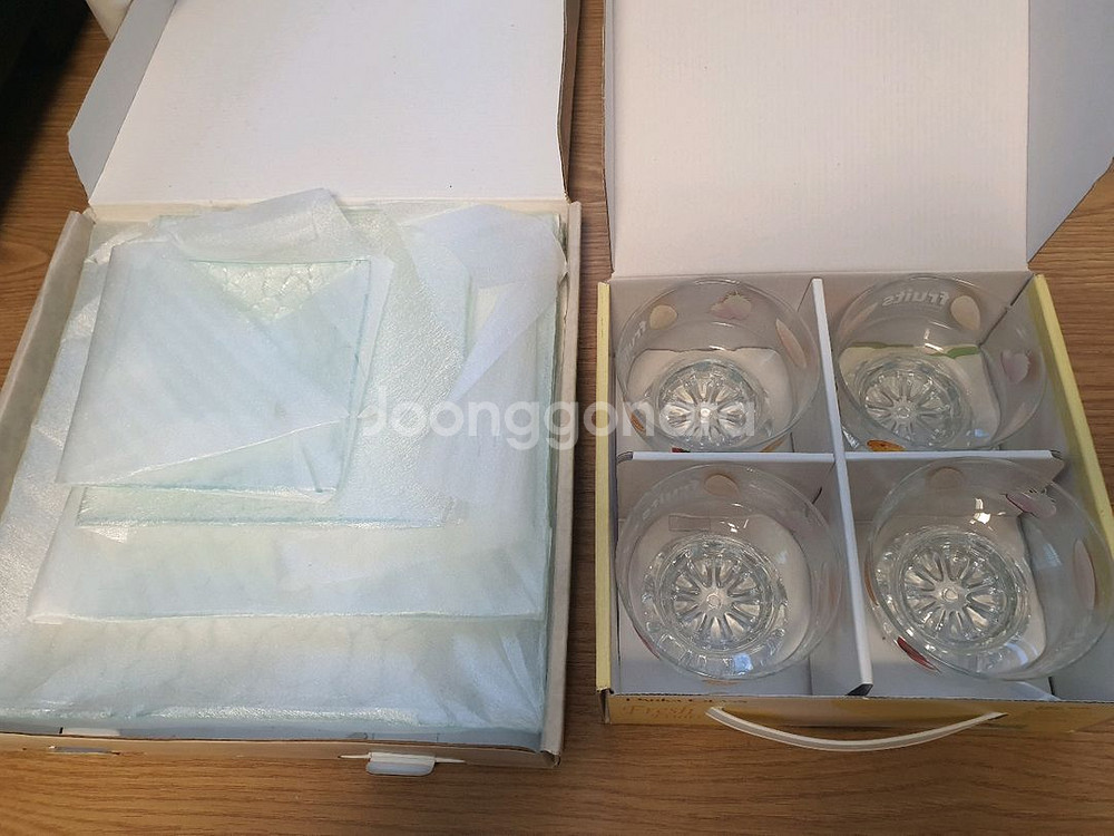 무료배송 빈티지 사각유리접시 아이스크림컵 빙수컵 디저트--1