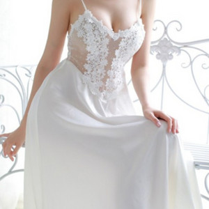 화이트 웨딩 자수 롱원피스 슬립 2종 S~M