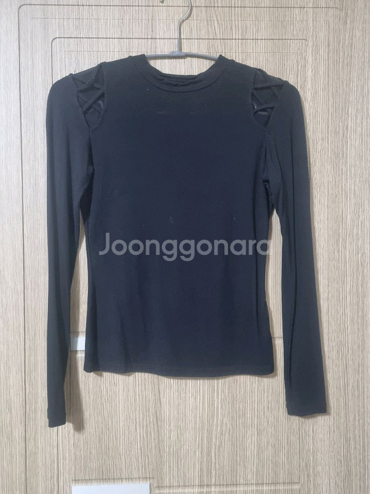 스포츠댄스 댄스복 망사 티셔츠 블랙1 미착용--0