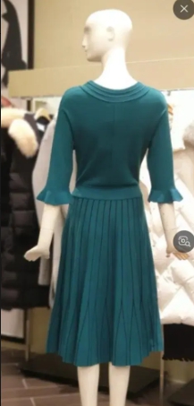 오즈세컨 플리츠 디테일 니트 원피스 프리 사이즈 정품--2