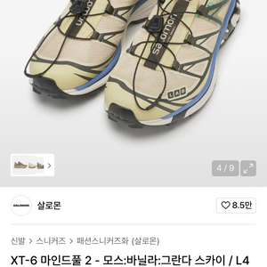 살로몬 xt-6 마인드풀2 모스 바닐라 스카이