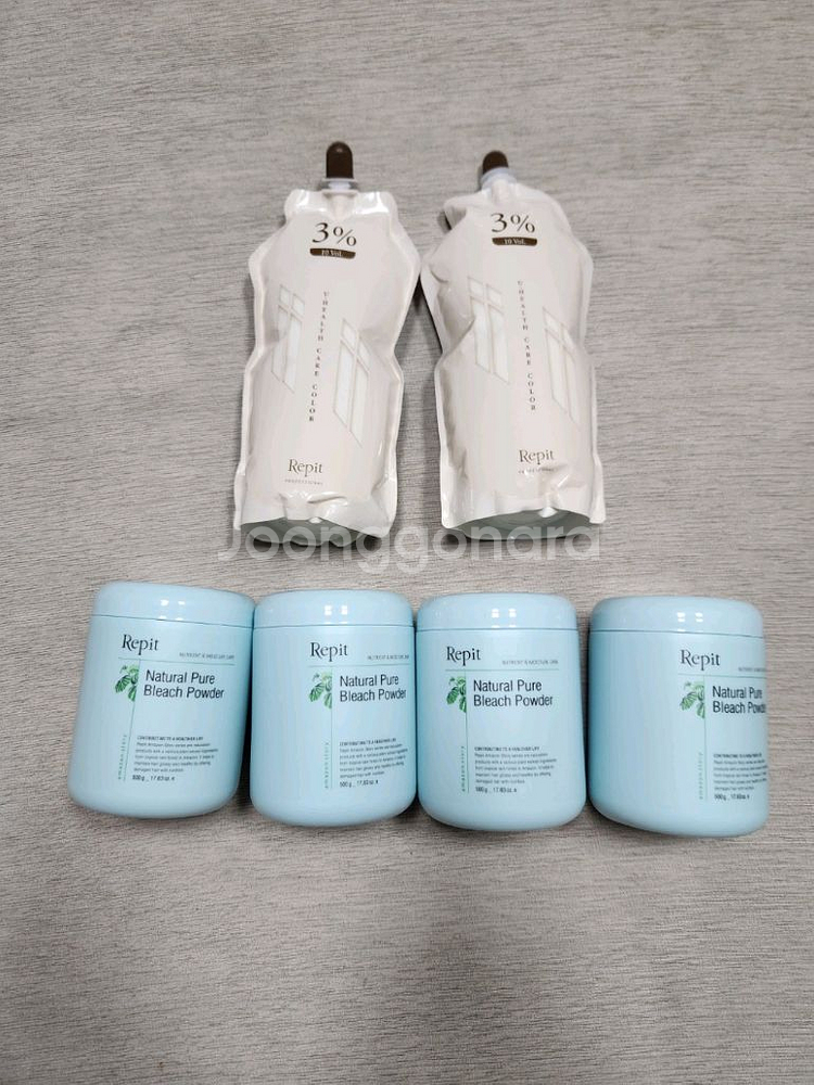 레삐 탈색약 500g4개+산화제3%2개--0