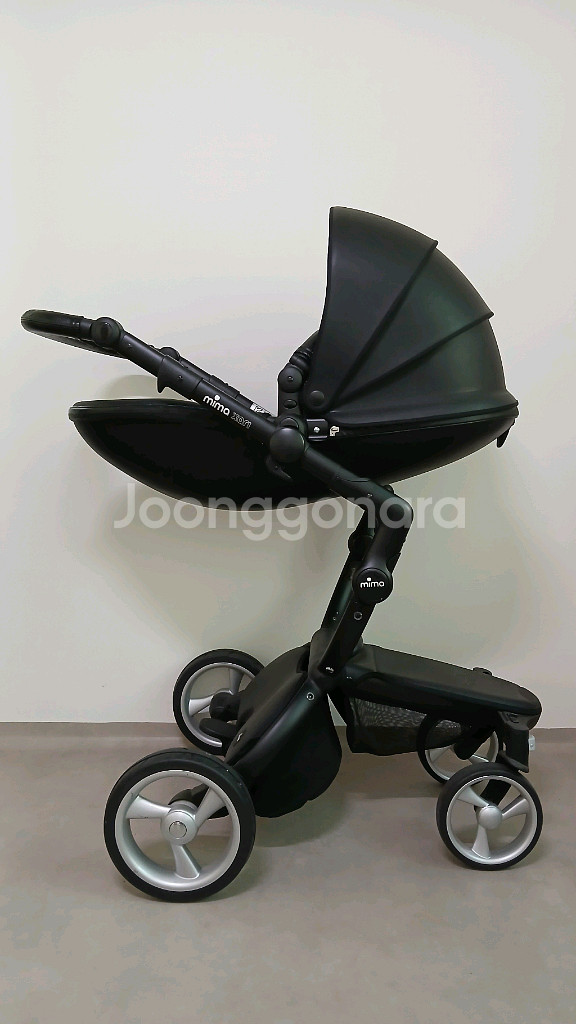 최고급 명품 럭셔리 디럭스 유모차 미마 자리 올블랙.--6