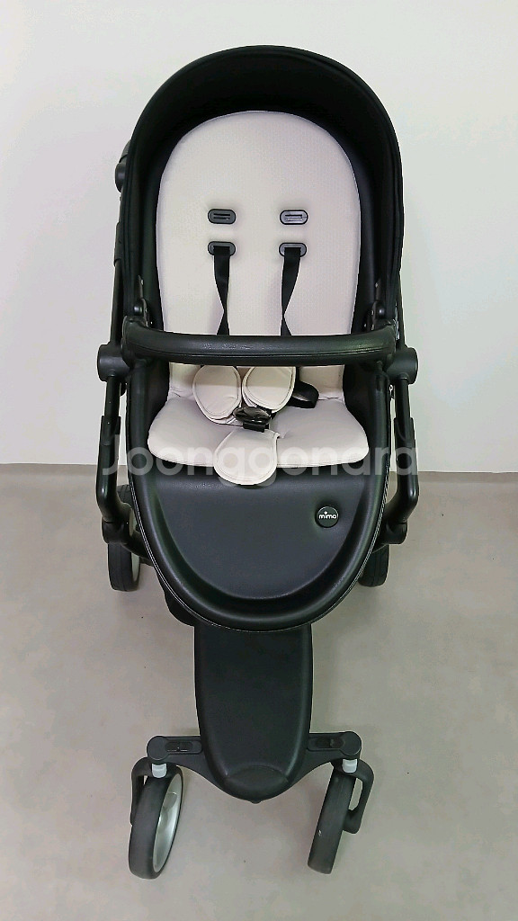 최고급 명품 럭셔리 디럭스 유모차 미마 자리 올블랙.--8
