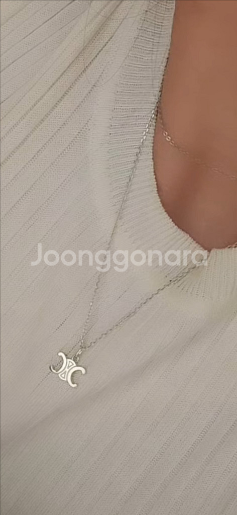 최종가 [새제품] 14k 셀린느 목걸이 화이트골드--0