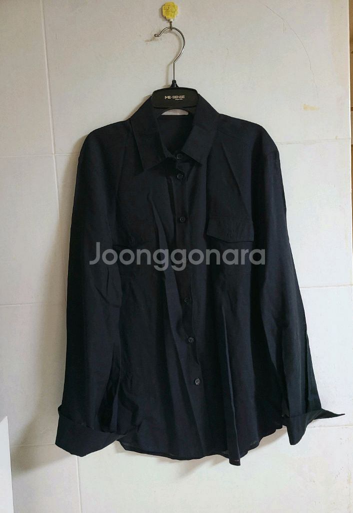 여성)난닝구 블랙 린넨 셔츠(90)--0