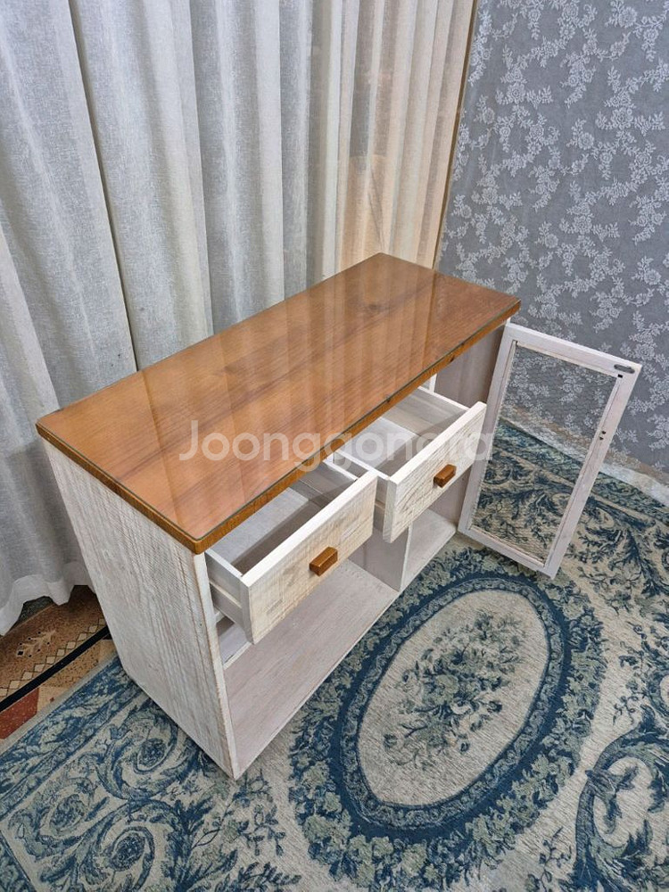 빈티지 원목 주방수납장--5