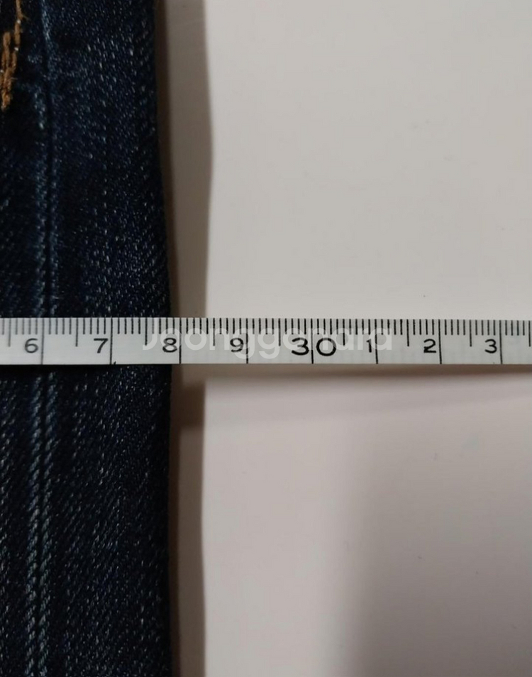 28)리바이스 523 워싱 데님 생지 가죽패치 일자--8