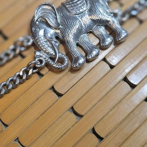 수입코끼리 장식 체인 벨트메탈 소재 (은톤)