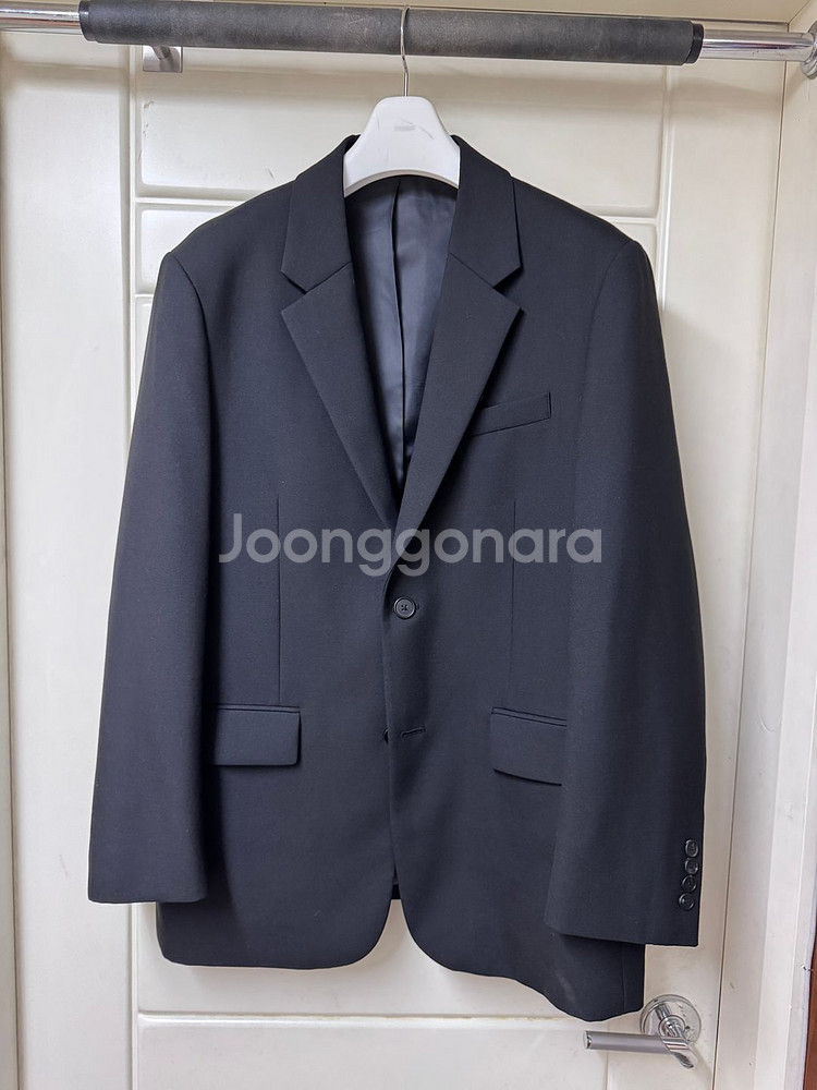 무탠다드 울 블렌드 오버사이즈 블레이저 블랙 XL--0