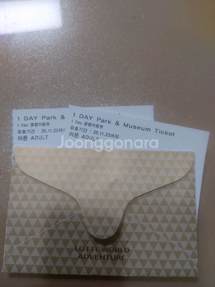롯데월드 자유이용권 2장 종일권 성인용 일괄--1