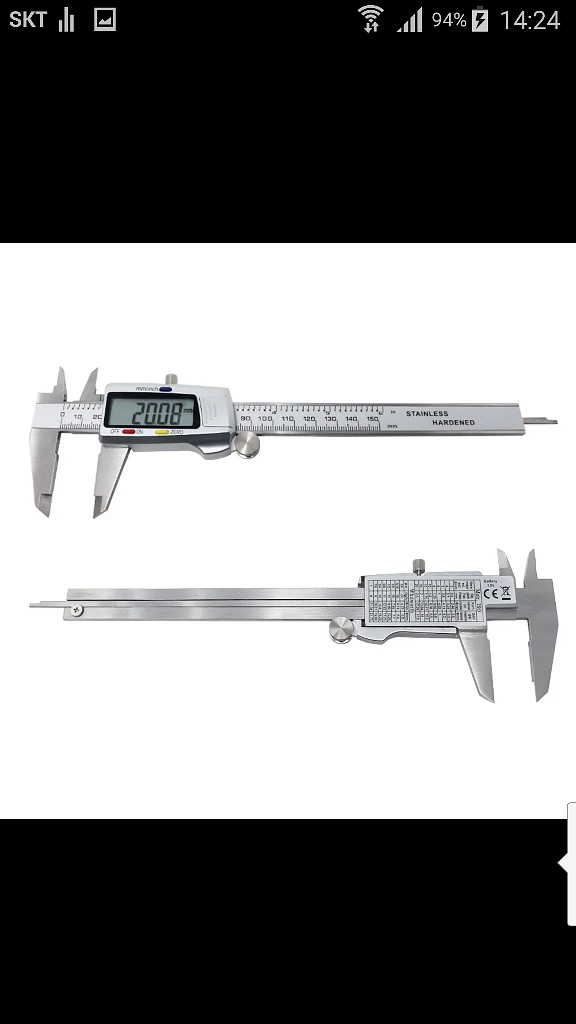 디지털 버니어 캘리퍼스 스텐질 눈금자 150mm 측정--1