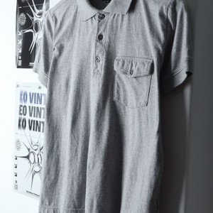 (XS) APC 아페쎄 반팔 카라 티셔츠 년대 그레이