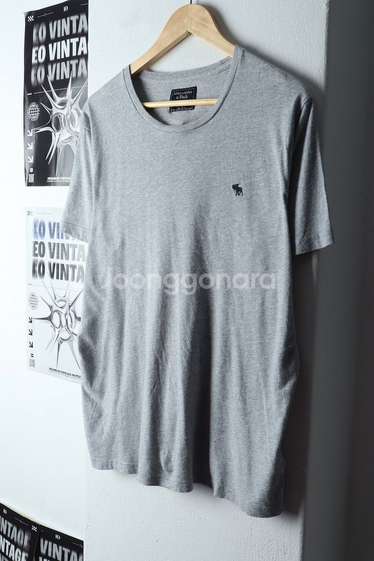 (L-XL) 아베크롬비 반팔 티셔츠 그레이 올드스쿨--0