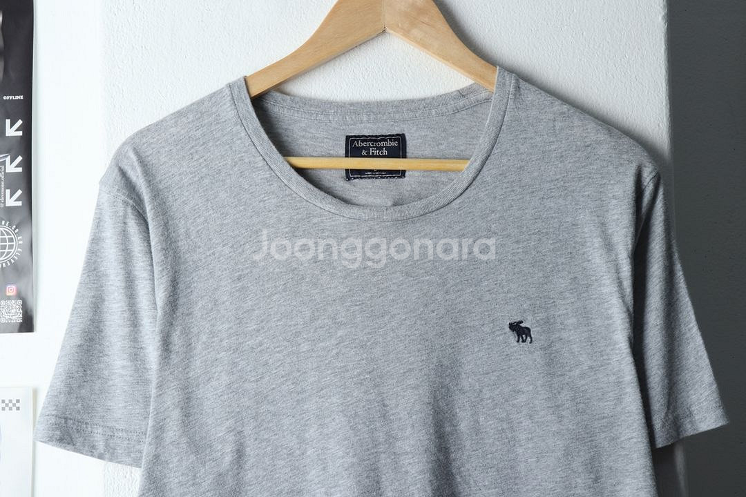 (L-XL) 아베크롬비 반팔 티셔츠 그레이 올드스쿨--2