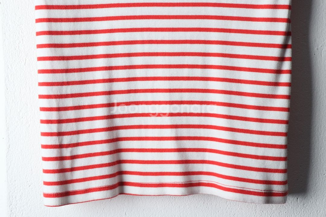 W(4XL) 브랜드빈티지 반팔 티셔츠 스트라이프 니트--3