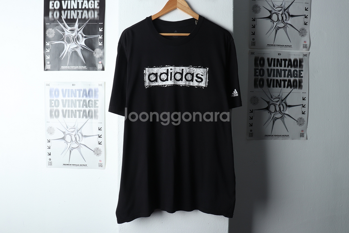 (3XL) 아디다스 반팔 티셔츠 빅사이즈 블랙--1